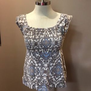 Tommy Hilfiger Paisley BabyDoll Ruched Tank Top